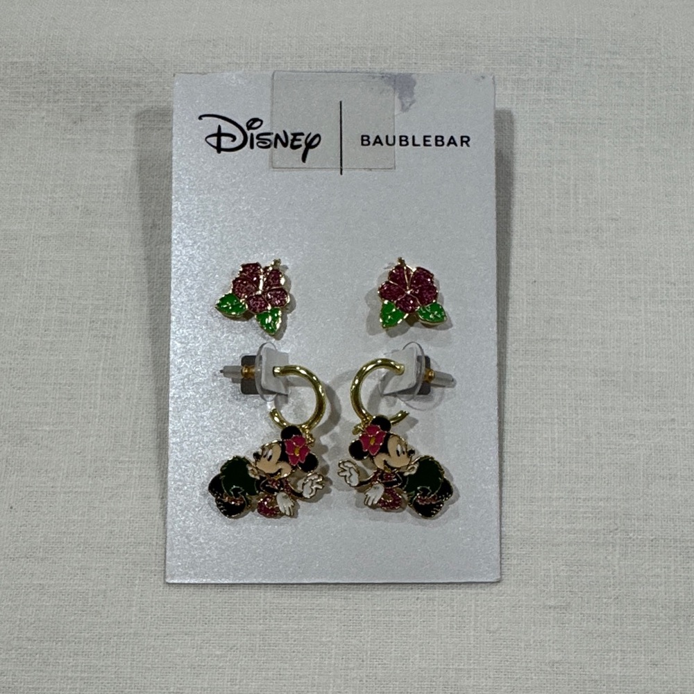 Disney Minnie Mouse Earrings - Gold, Red, Green